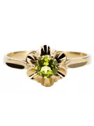 Péridot jaune Or jaune 14 carats Anneau Artisanat vintage vrc004y